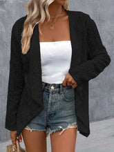 Load image into Gallery viewer, Eyelet Roll-Tab Sleeve Cardigan