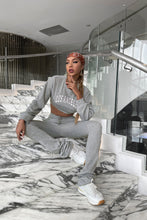 Load image into Gallery viewer, Graphic Dropped Shoulder Cropped Top and Stacked Pants Set