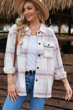 Load image into Gallery viewer, Plaid Dropped Shoulder Pocket Shacket