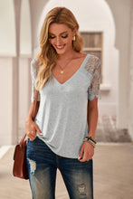 Load image into Gallery viewer, Side Lace V Neck T-Shirt