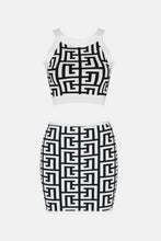 Load image into Gallery viewer, Printed Button Front Jacket, Sleeveless Top, and Skirt Set