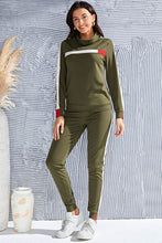 Load image into Gallery viewer, Mock Neck Long Sleeve Top and Side Stripe Pants Set