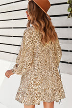 Load image into Gallery viewer, Printed Balloon Sleeve Ruffle Hem Dress