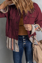 Load image into Gallery viewer, Striped Frayed Hem Corduroy Jacket