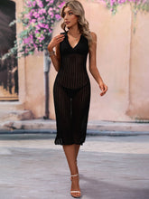 Load image into Gallery viewer, Openwork Johnny Collar Cover Up Dress