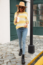 Load image into Gallery viewer, Striped Balloon Sleeve Knit Pullover