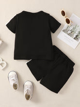 Load image into Gallery viewer, Boys Letter Graphic T-Shirt and Shorts Set