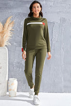 Load image into Gallery viewer, Mock Neck Long Sleeve Top and Side Stripe Pants Set