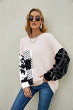 Load image into Gallery viewer, Fuzzy Mixed Print Pullover Sweater