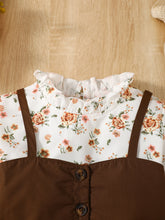 Load image into Gallery viewer, Floral Print Frill Trim Flounce Sleeve Dress