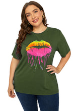 Load image into Gallery viewer, Plus Size Lip Graphic Tee Shirt