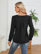 Load image into Gallery viewer, Notched Flounce Sleeve Blouse