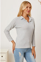 Load image into Gallery viewer, Collared Neck Dropped Shoulder T-Shirt