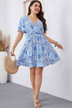 Load image into Gallery viewer, Plus Size Surplice Neck Flutter Sleeve Dress