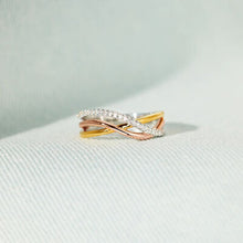 Load image into Gallery viewer, Crisscross Gold-Plated 925 Sterling Silver Ring