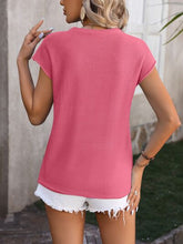 Load image into Gallery viewer, Rolled Cap Sleeve Round Neck Sweater Vest