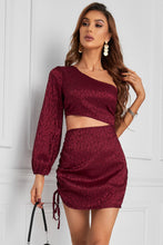 Load image into Gallery viewer, Printed Cutout One-Shoulder Mini Dress