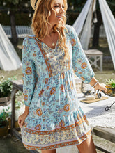Load image into Gallery viewer, Bohemian Tassel Tie Tiered Dress