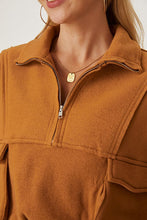 Load image into Gallery viewer, Half Zip Long Sleeve Sweatshirt with Pockets