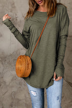 Load image into Gallery viewer, Thumbhole Long Sleeve Round Neck Top
