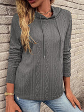 Load image into Gallery viewer, Cable-Knit Drawstring Hooded Knit Top