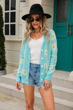 Load image into Gallery viewer, Daisy Pattern Button Front Cardigan