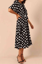 Load image into Gallery viewer, Polka Dot Tie Waist Midi Dress