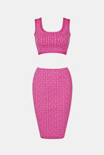 Load image into Gallery viewer, Printed Cropped Tank and Zip-Back Skirt Set