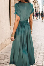 Load image into Gallery viewer, Surplice Tie Waist Short Sleeve Dress