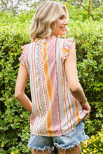 Load image into Gallery viewer, Frill Mock Neck Cap Sleeve Blouse