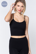 Load image into Gallery viewer, ACTIVE BASIC Round Neck Crop Rib Seamless Cami