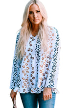 Load image into Gallery viewer, Leopard Ruffle Hem Babydoll Blouse
