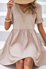 Load image into Gallery viewer, V-Neck Flounce Sleeve A-Line Dress