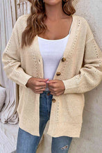 Load image into Gallery viewer, V-Neck Openwork Long Sleeve Cardigan