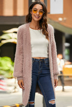 Load image into Gallery viewer, Open Front Fuzzy Cardigan with Pockets