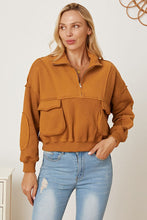 Load image into Gallery viewer, Half Zip Long Sleeve Sweatshirt with Pockets
