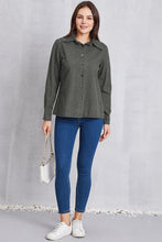 Load image into Gallery viewer, Collared Neck Button Up Denim Top