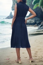 Load image into Gallery viewer, Tied Surplice Sleeveless Pleated Dress