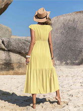 Load image into Gallery viewer, Embroidered Square Neck Ruffle Hem Dress