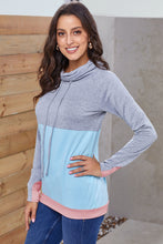 Load image into Gallery viewer, Color Block Raglan Sleeve Drawstring Sweatshirt
