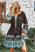 Load image into Gallery viewer, Bohemian Drawstring Waist Balloon Sleeve Dress