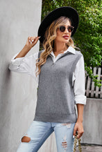 Load image into Gallery viewer, Quarter-Zip Collared Sweater Vest