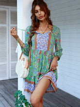 Load image into Gallery viewer, Bohemian Tassel Tie Tiered Dress