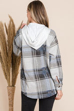 Load image into Gallery viewer, Reborn J Plaid Button Up Drawstring Hooded Jacket