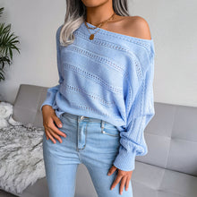 Load image into Gallery viewer, Boat Neck Dolman Sleeve Ribbed Trim Sweater