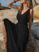 Load image into Gallery viewer, V-Neck Tie Shoulder Crochet Maxi Dress