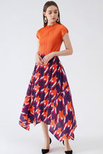 Load image into Gallery viewer, Houndstooth Accordion Pleated Handkerchief Hem Skirt