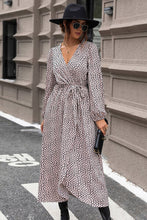 Load image into Gallery viewer, Slit Printed Surplice Balloon Sleeve Dress