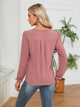 Load image into Gallery viewer, Notched Flounce Sleeve Blouse