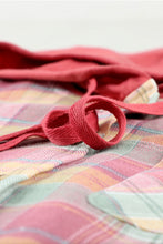 Load image into Gallery viewer, Plaid Drawstring Hooded Shirt Jacket